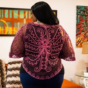 Vintage Cropped cape one size mauve